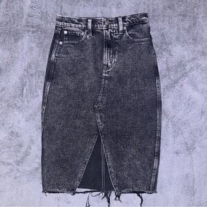 Abercrombie & Fitch Black Denim Midi Skirt